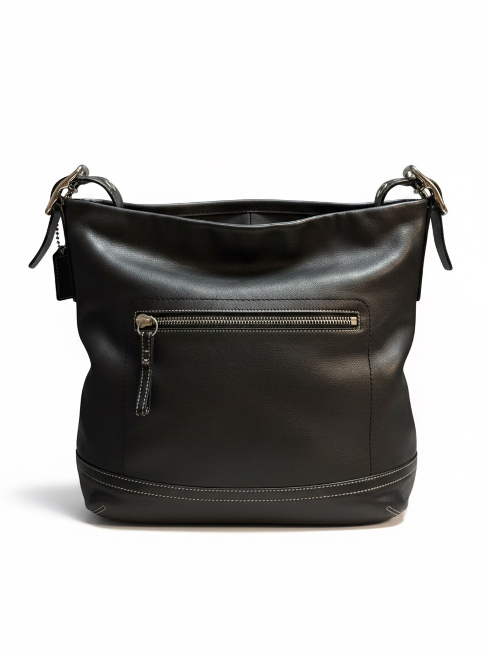 Coach Classic Black Leather Shoulder Bag